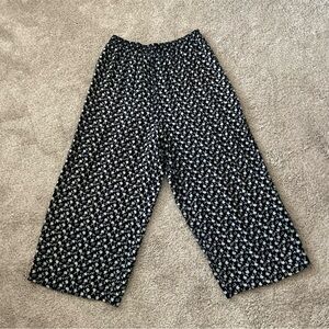 Vintage Jonathan Martin Pants Navy Gray Print Elastic Waist Size 13 Made In USA